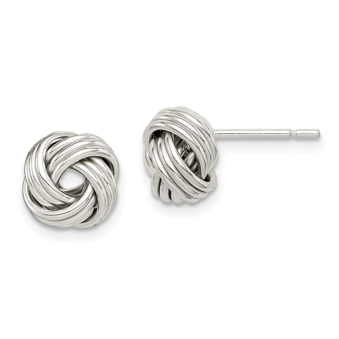 925 Sterling Silver Polished Love Knot Earrings,