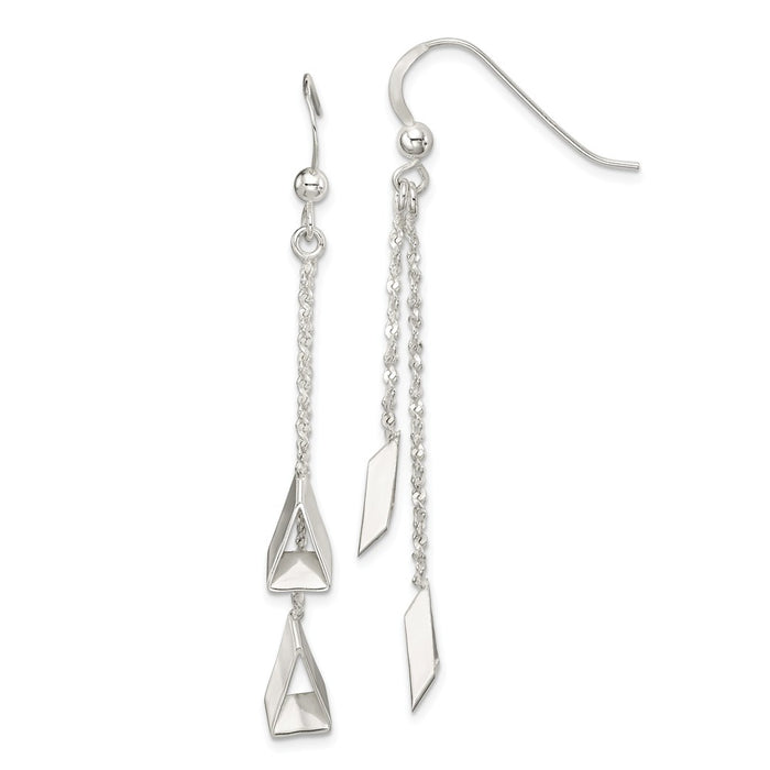 Triangular Silver good Drop Earrings