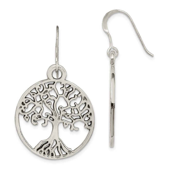 925 Sterling Silver Tree of Life Dangle Earrings,