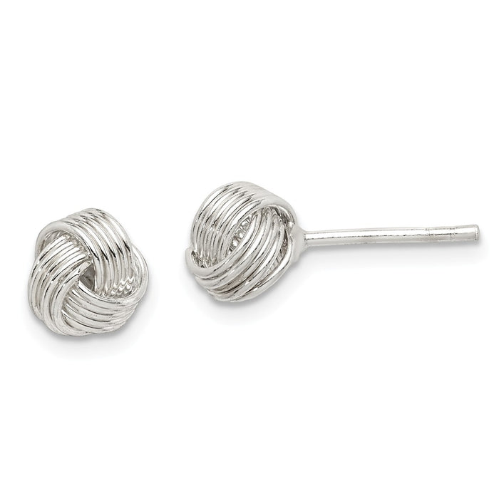 925 Sterling Silver Love Knot Small Post Earrings,
