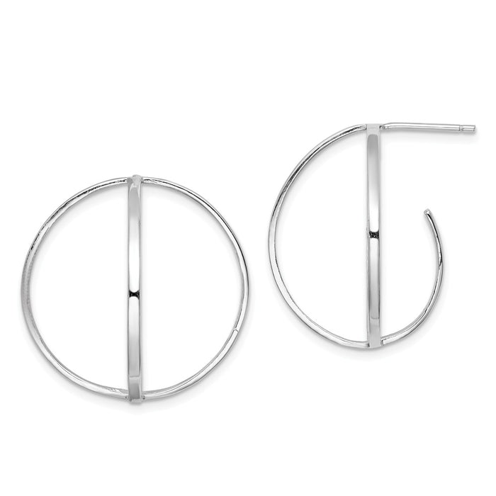 925 Sterling Silver Rhodium-plated Orb Post Earrings,