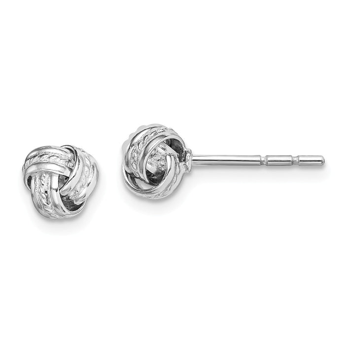 925 Sterling Silver Rhodium-Plated Love Knot Earrings,