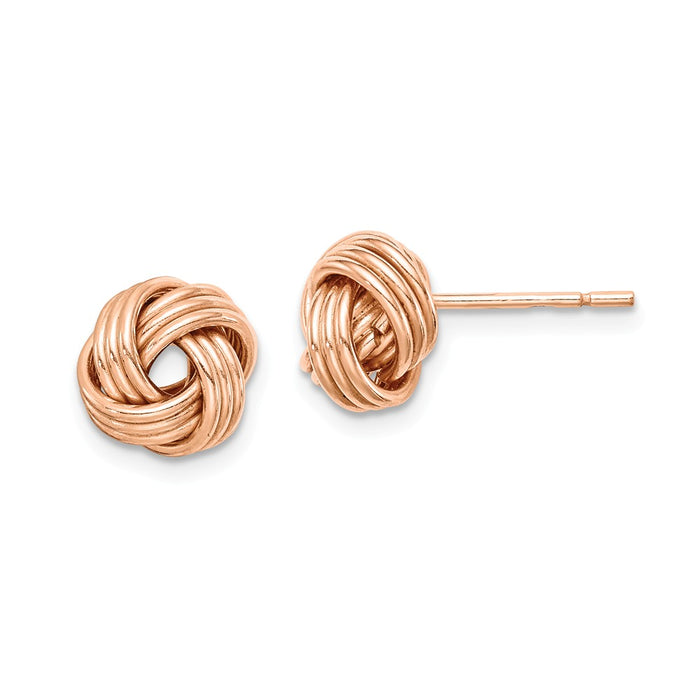 925 Sterling Silver Rose Tone Love Knot Post Earrings,