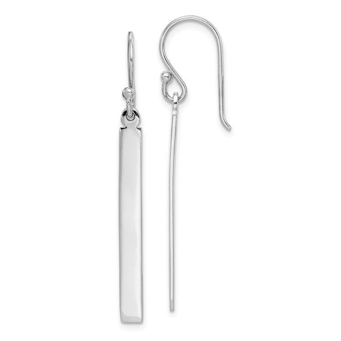 925 Sterling Silver Rhodium-Plated Bar Dangle Earrings,