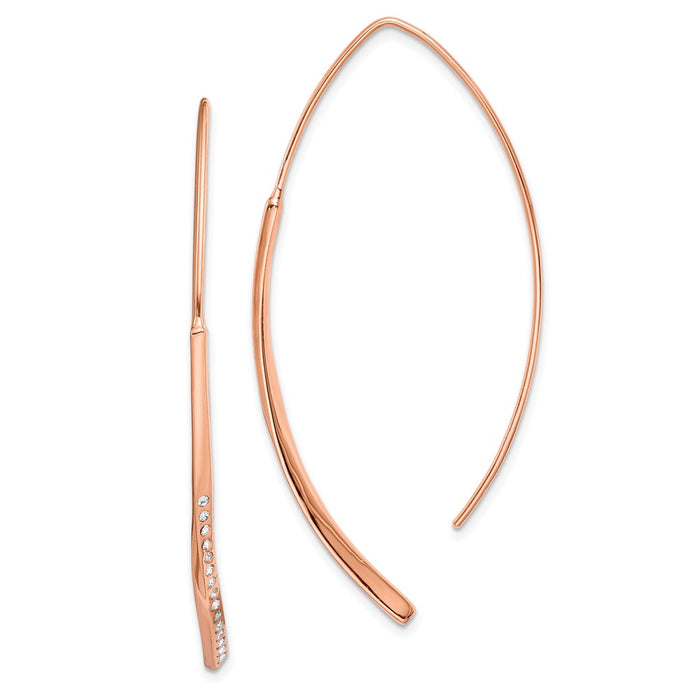 925 Sterling Silver Rose Gold-plated Cubic Zirconia ( CZ ) Threader Earrings,