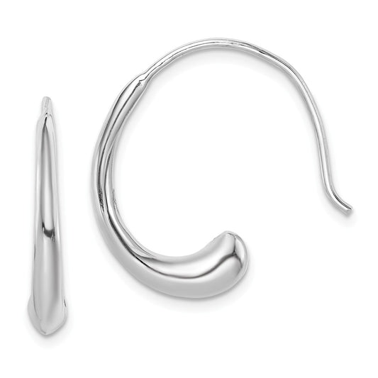 925 Sterling Silver Rhodium-plated Threader Dangle Earrings, 23.06mm x 21mm