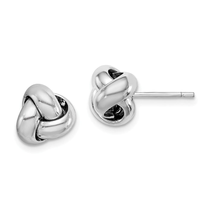 925 Sterling Silver Rhodium-plated Polished Love Knot Post Earrings,