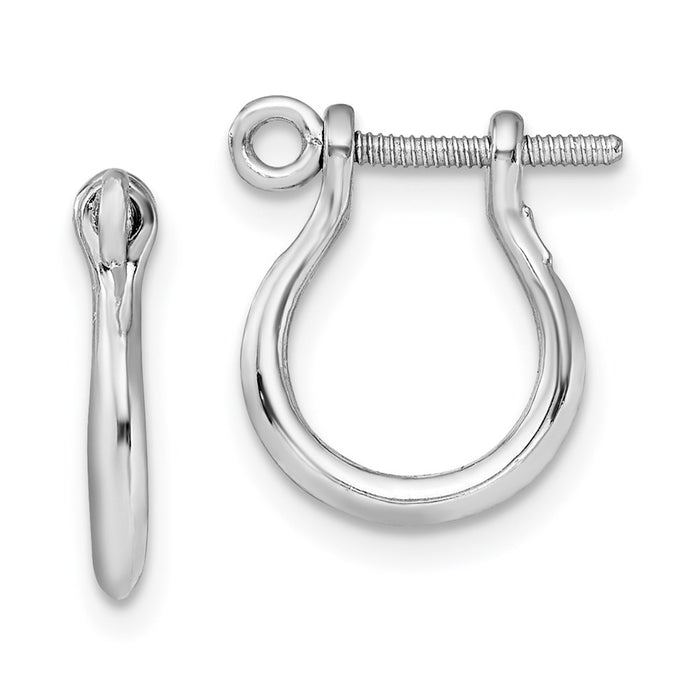 Million Themes 925 Sterling Silver Theme Earrings, 3-D Small Shackle Link Screw Earrings (Pair)