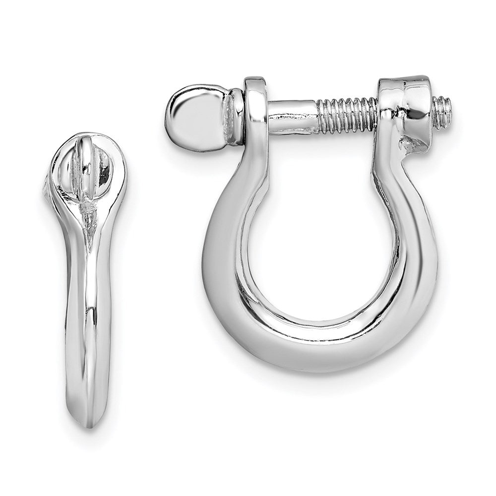 Million Themes 925 Sterling Silver Theme Earrings, Medium Shackle Link Screw Earrings (Pair)