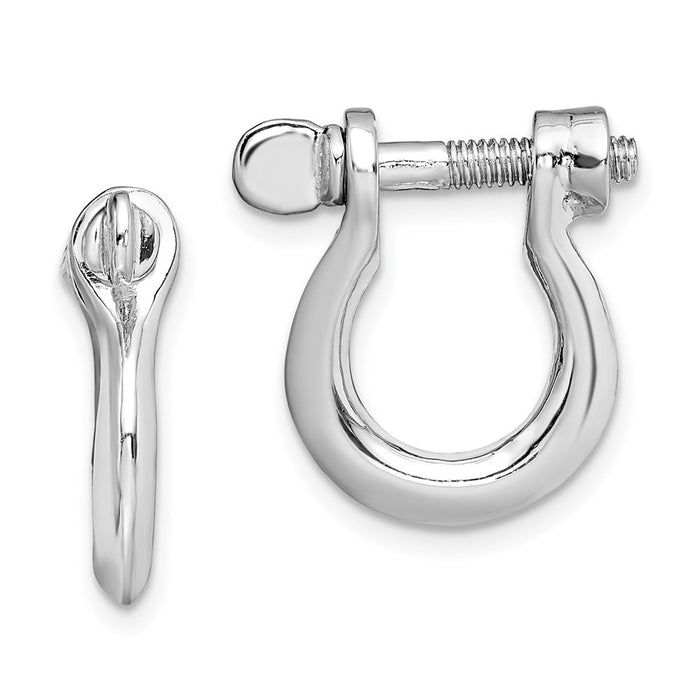 Million Themes 925 Sterling Silver Theme Earrings, Medium Shackle Link Screw Earrings (Pair)