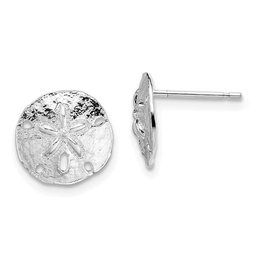 Million Themes 925 Sterling Silver Theme Earrings, Sand Dollar, High Polish Post Earrings