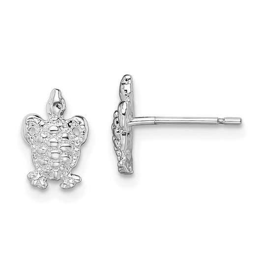 Million Themes 925 Sterling Silver Theme Earrings, Mini Sea Turtle Post Earrings