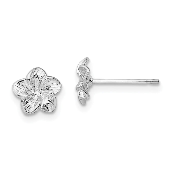 Million Themes 925 Sterling Silver Theme Earrings, Single Flower Post Earring Plumeria