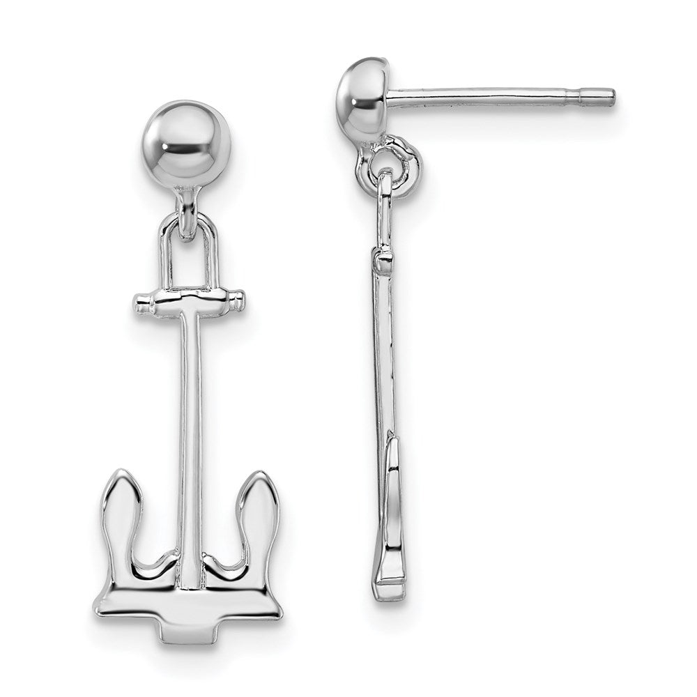 Million Themes 925 Sterling Silver Theme Earrings, Navy Anchor, Dangle Earrings, High Polish