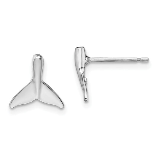 Million Themes 925 Sterling Silver Theme Earrings, Mini Whale Tail Post Earrings