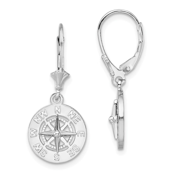 Million Themes 925 Sterling Silver Theme Earrings, Mini Nautical Compass  Lever back Earrings