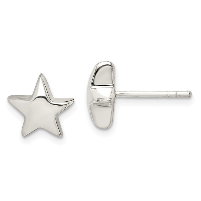 Stella Silver 925 Sterling Silver Star Earrings, 12mm x 11mm