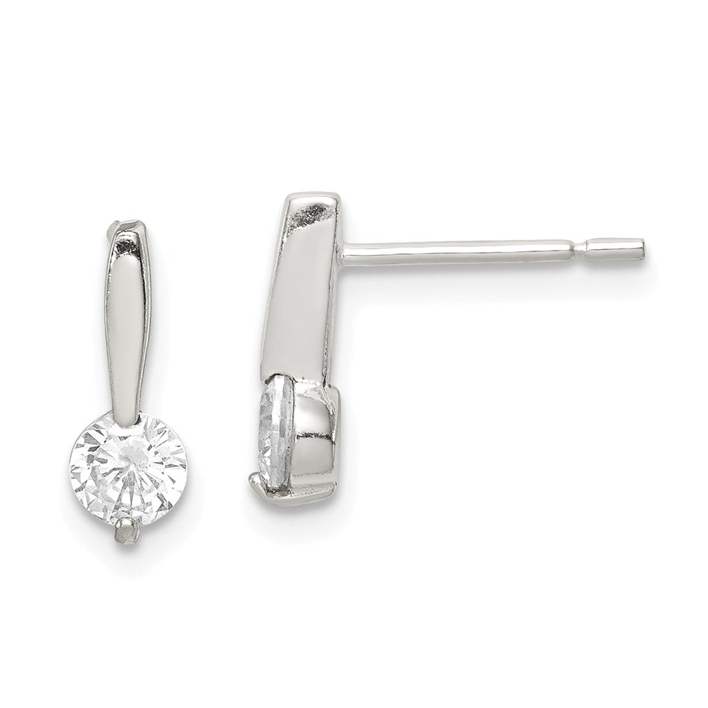 Stella Silver 925 Sterling Silver Cubic Zirconia ( CZ ) Earrings, 11mm x 4mm