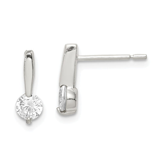 Stella Silver 925 Sterling Silver Cubic Zirconia ( CZ ) Earrings, 11mm x 4mm