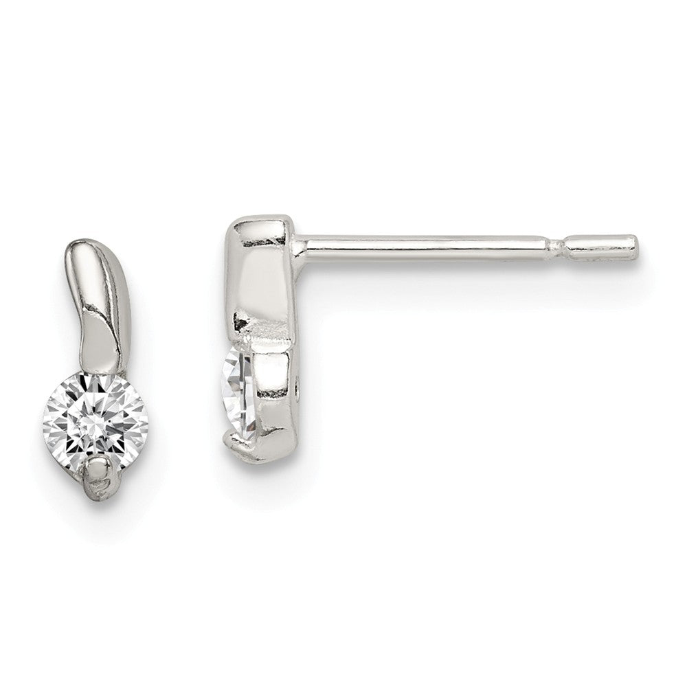 Stella Silver 925 Sterling Silver Cubic Zirconia ( CZ ) Post Earrings, 8mm x 3mm