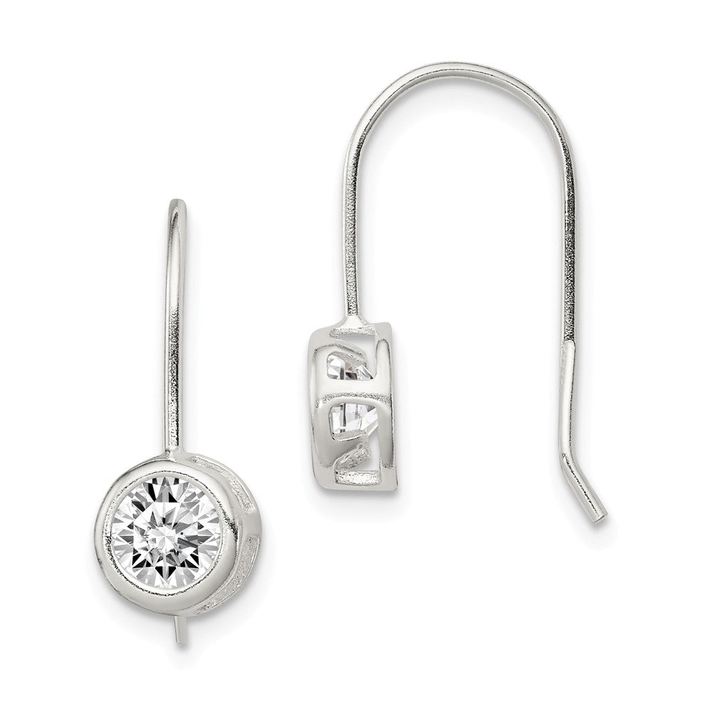 Stella Silver 925 Sterling Silver Round Cubic Zirconia ( CZ ) Earrings, 22mm x 7mm