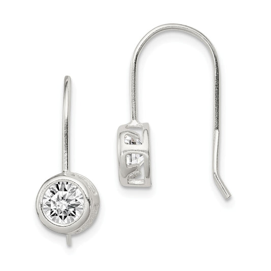 Stella Silver 925 Sterling Silver Round Cubic Zirconia ( CZ ) Earrings, 22mm x 7mm