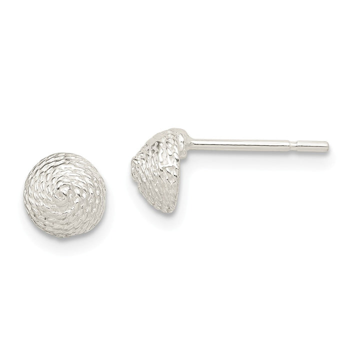 Stella Silver 925 Sterling Silver Solid Polished Etched Ball Earrings, 6mm x 6mm