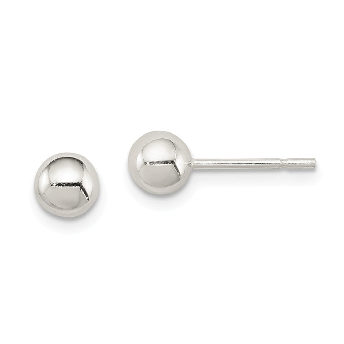 Stella Silver 925 Sterling Silver 5mm Ball Earrings, 5mm x 5mm