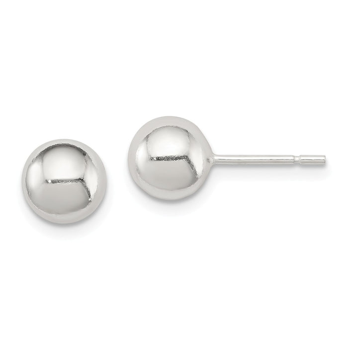 Stella Silver 925 Sterling Silver Polished 7mm Ball Earrings, 7mm x 7mm