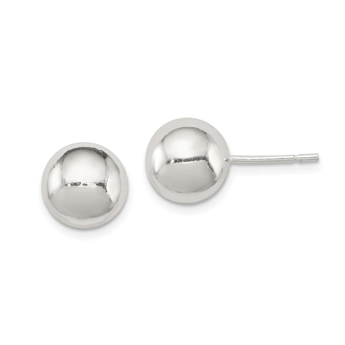 Stella Silver 925 Sterling Silver Polished 9mm Ball Earrings, 9mm x 9mm
