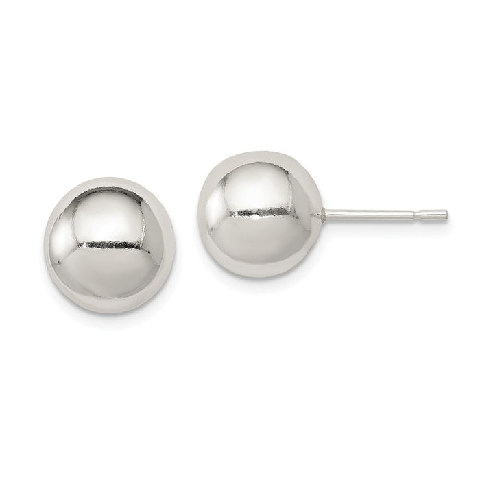 Stella Silver 925 Sterling Silver Polished 10mm Ball Earrings, 10mm x 10mm