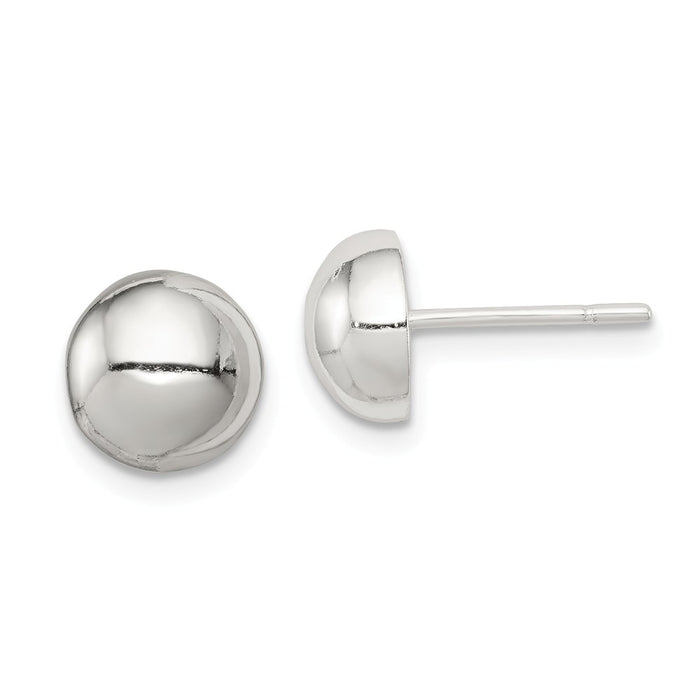 Stella Silver 925 Sterling Silver Polished Button Earrings, 8mm x 8mm