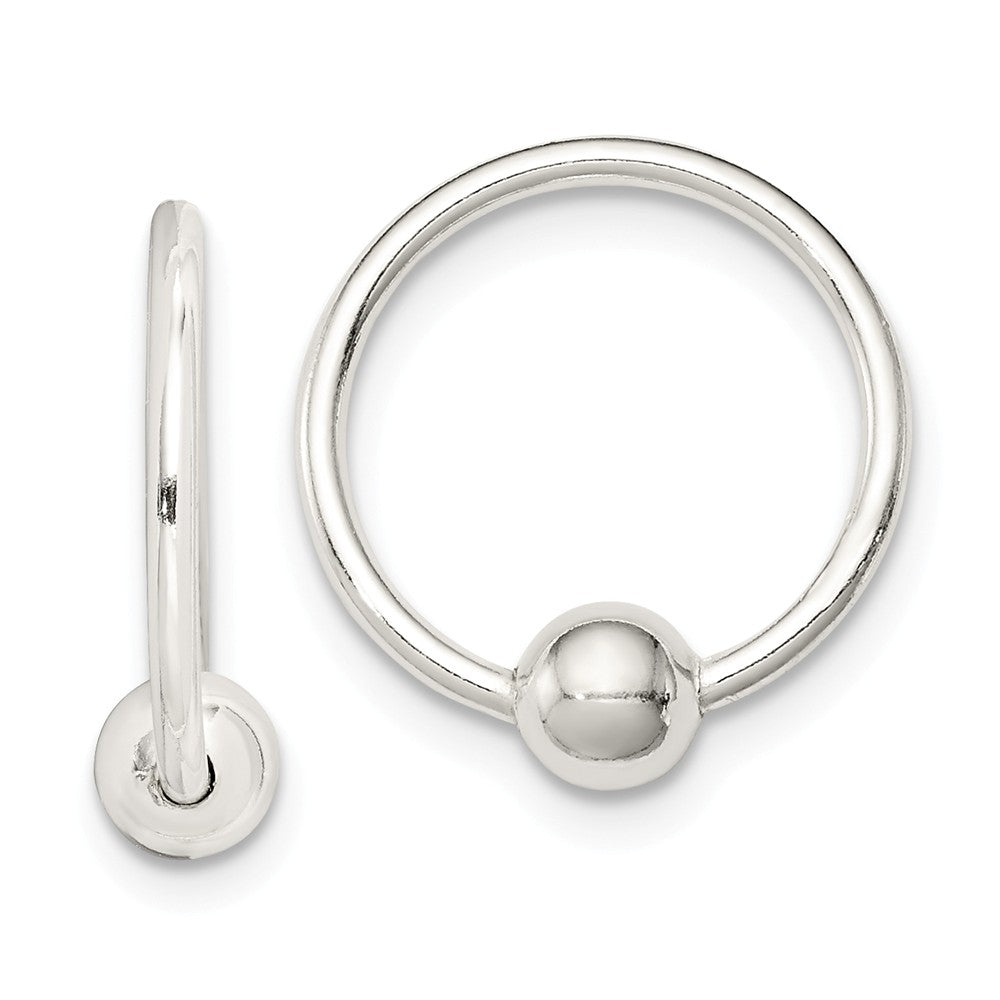 Stella Silver 925 Sterling Silver Ball Hoop Earrings, 15mm x 15mm