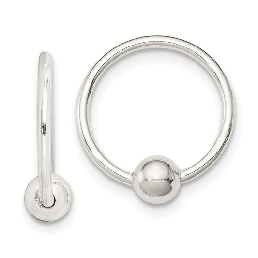 Stella Silver 925 Sterling Silver Ball Hoop Earrings, 15mm x 15mm