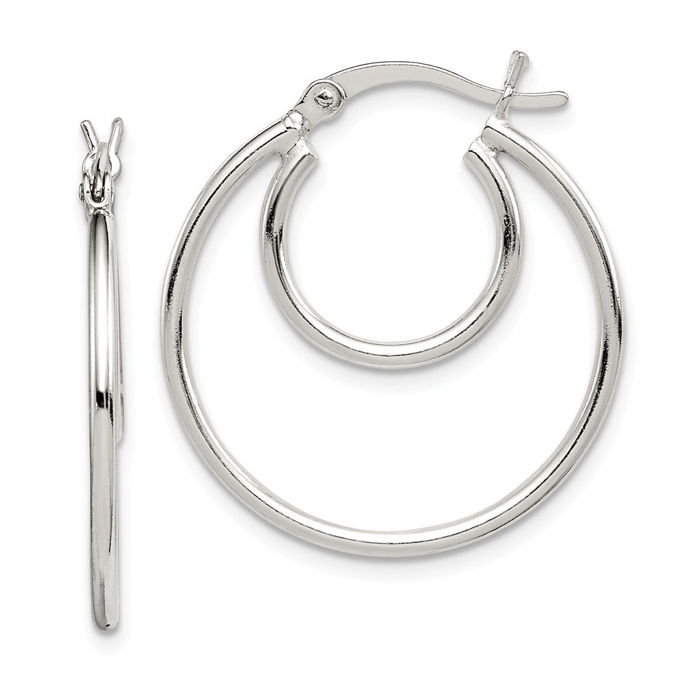 Stella Silver 925 Sterling Silver Polished Hoop Earrings, 27mm x 25mm