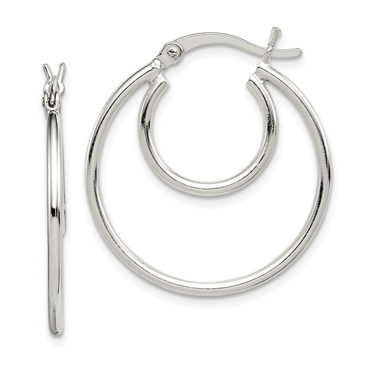 Stella Silver 925 Sterling Silver Polished Hoop Earrings, 27mm x 25mm