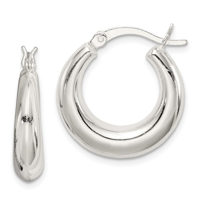 Stella Silver 925 Sterling Silver Polished Hoop Earrings, 20mm x 20mm