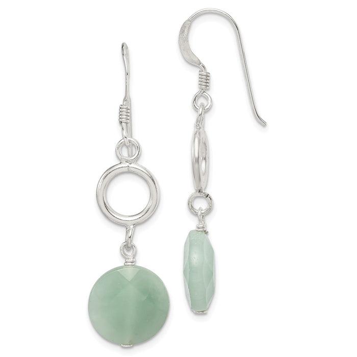 Stella Silver 925 Sterling Silver Amazonite Dangle Earrings, 44mm x 13mm