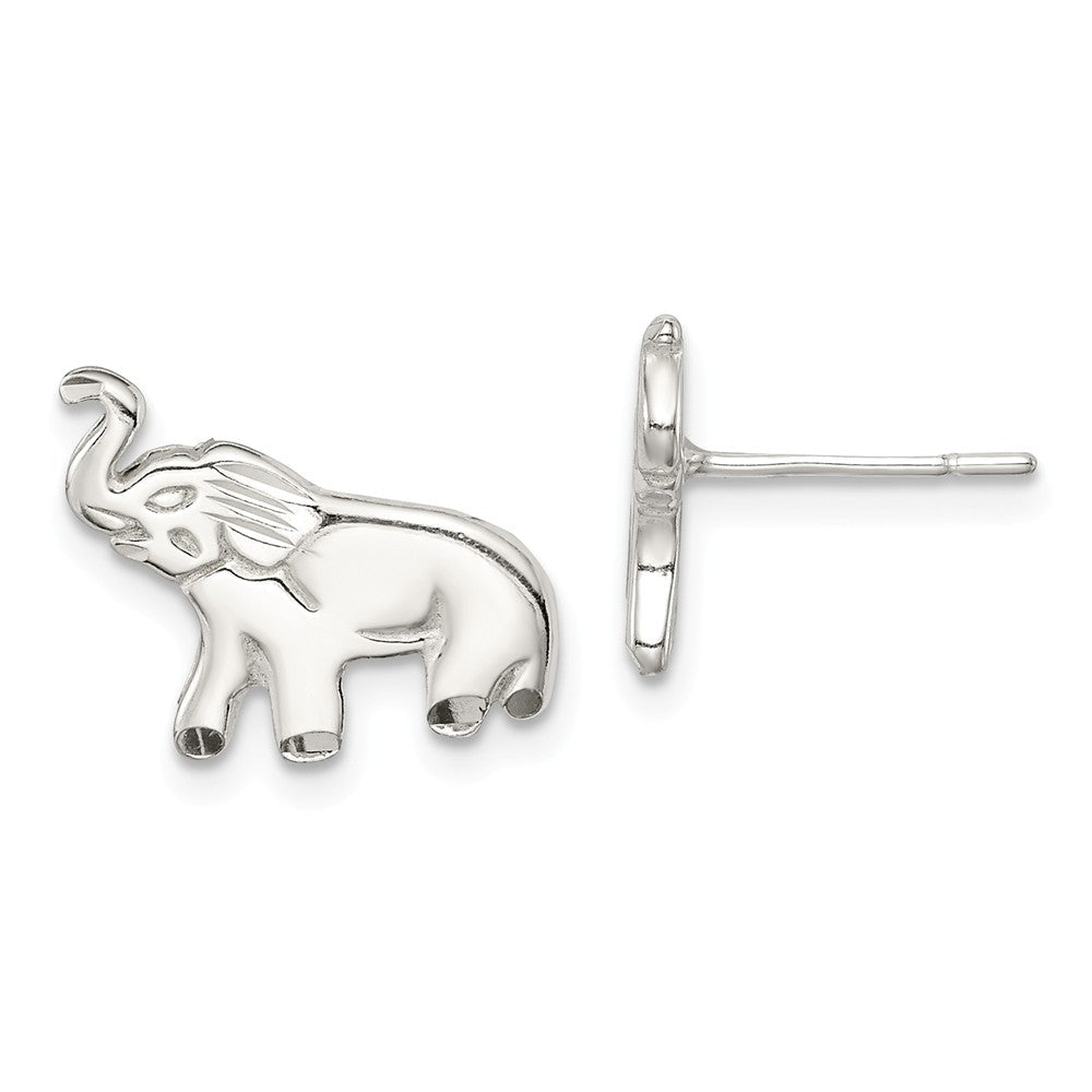 Stella Silver 925 Sterling Silver Elephant Post Earrings, 11mm x 15mm