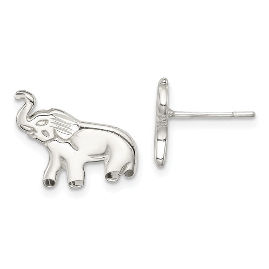 Stella Silver 925 Sterling Silver Elephant Post Earrings, 11mm x 15mm