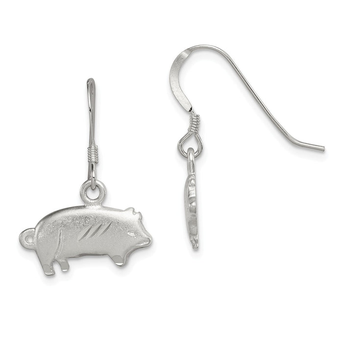 Stella Silver 925 Sterling Silver Satin Pig Earrings, 25mm x 19mm