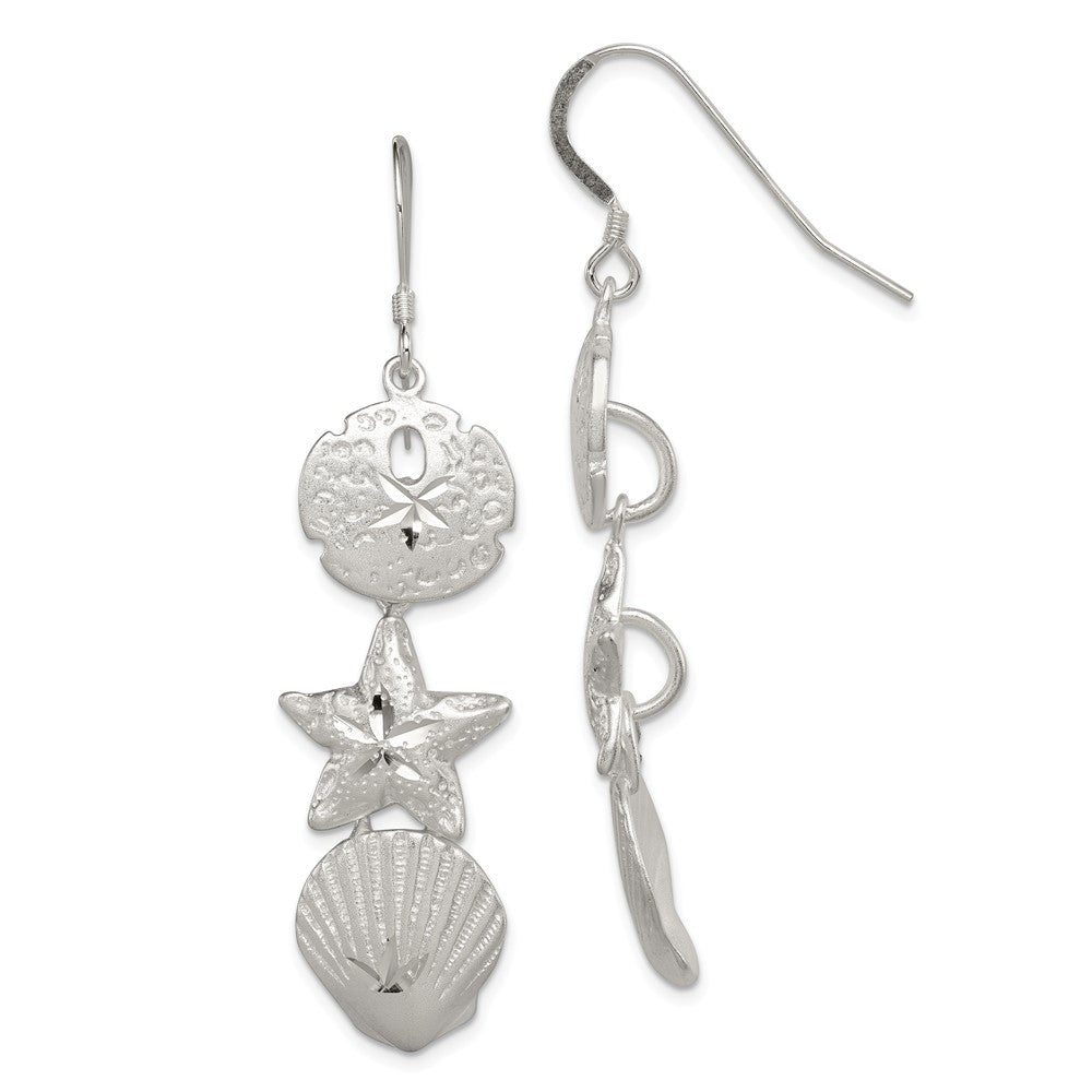 Stella Silver 925 Sterling Silver Sea Life Earrings, 58mm x 15mm