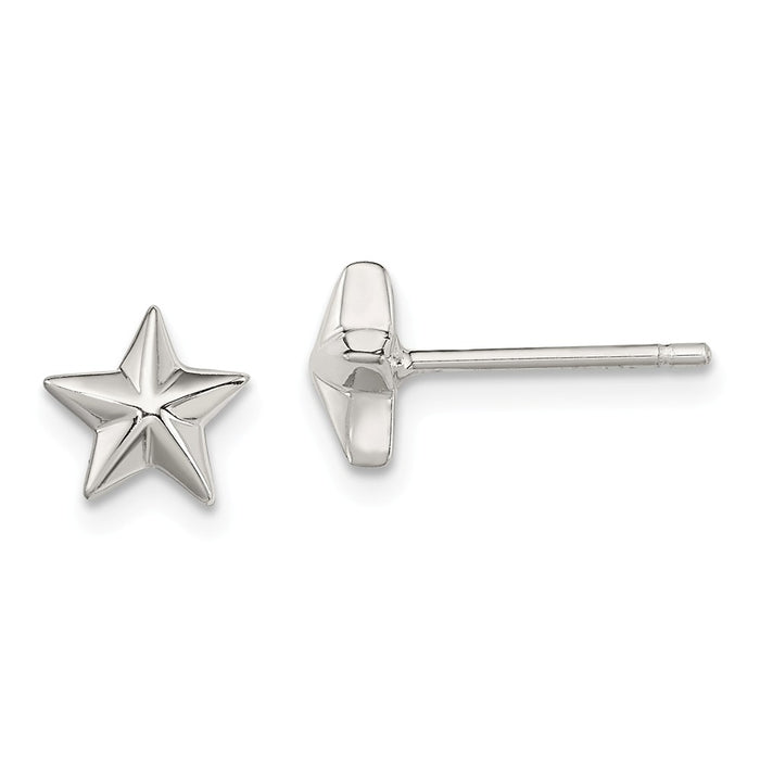 Stella Silver 925 Sterling Silver Star Earrings, 7mm x 7mm