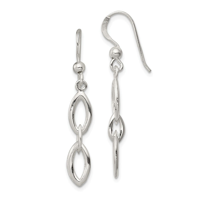 Stella Silver 925 Sterling Silver Fancy Dangle Earrings, 39mm x 6mm