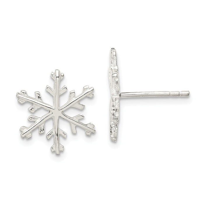 Stella Silver 925 Sterling Silver Snowflake Post Earrings, 15mm x 15mm