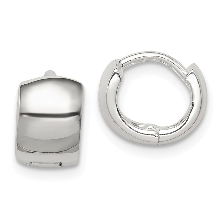 Stella Silver 925 Sterling Silver Huggy-Style Earrings, 8mm x 6mm