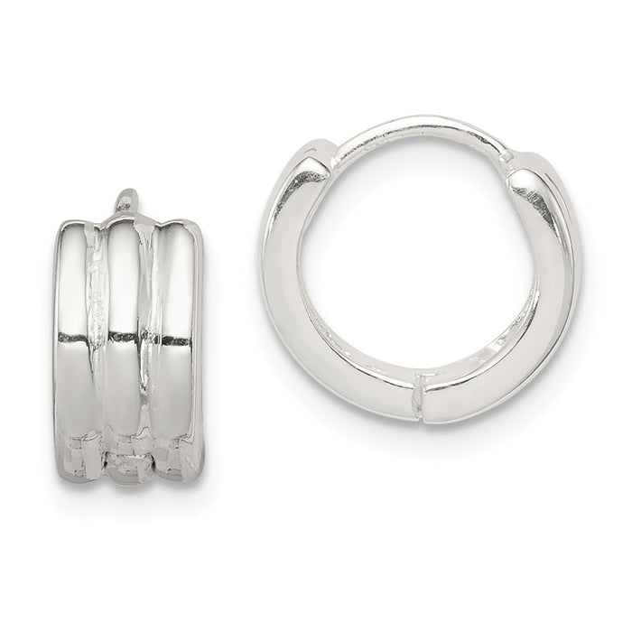 Stella Silver 925 Sterling Silver Huggy-Style Earrings, 10mm x 6mm