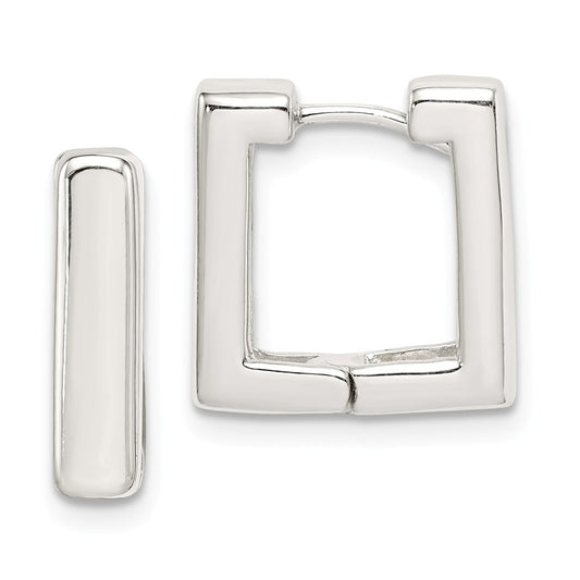 Stella Silver 925 Sterling Silver Square Hoop Earrings, 14mm x 4mm