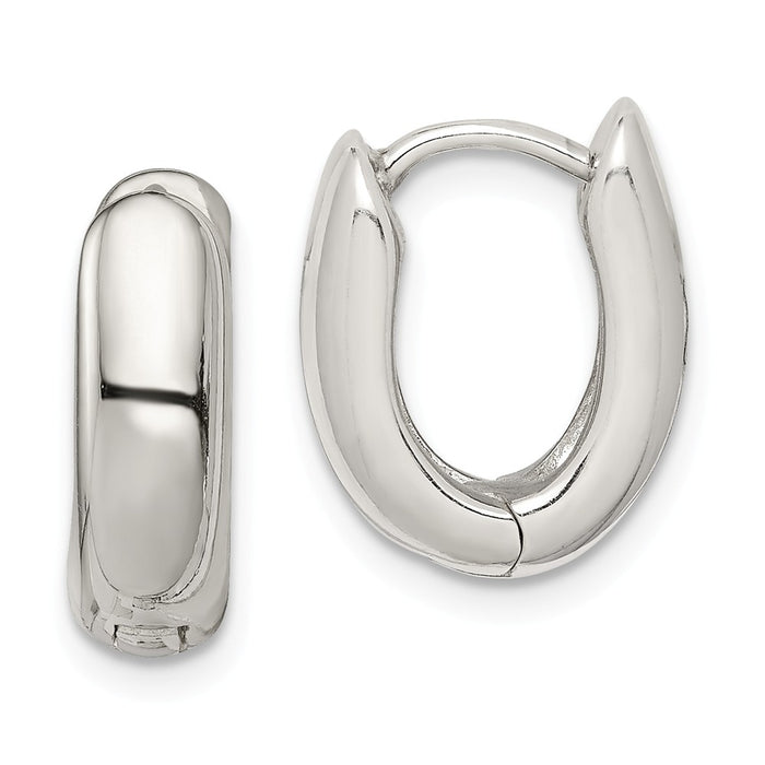 Stella Silver 925 Sterling Silver Oval Hoop Earrings, 14mm x 5mm