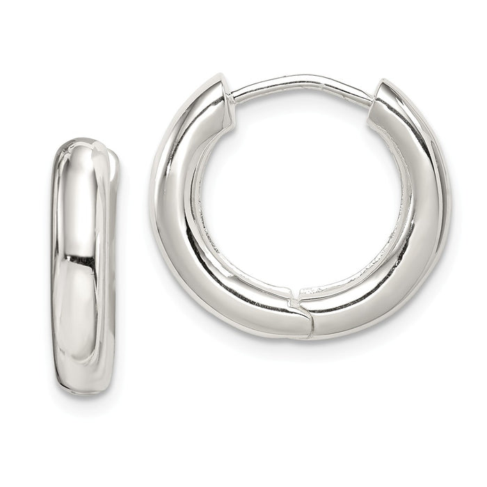 Stella Silver 925 Sterling Silver Polished Hoop Earrings, 17mm x 4mm